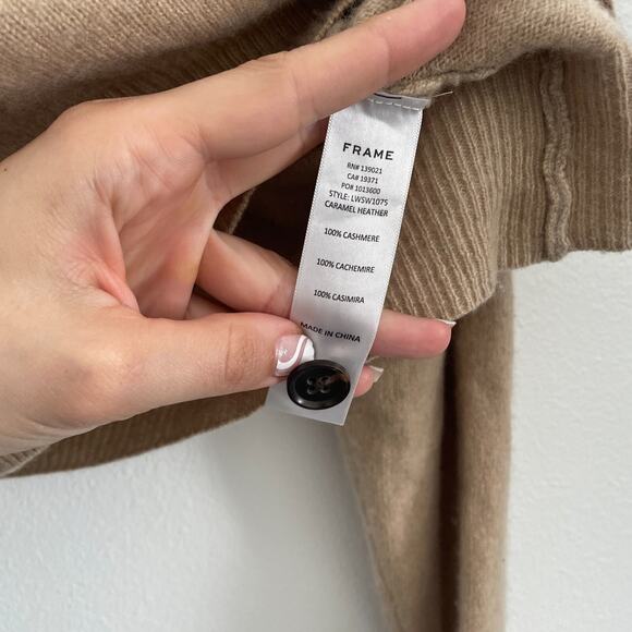 Mejuri Frame Cardigan Sweater Women M Cashmere Preppy Beige Button Preppy Casual - Picture 11 of 13